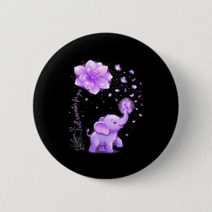 Chapa Redonda De 5 Cm Elefante morado recordará para alzheimer