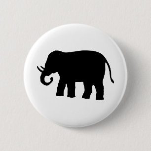 Chapa Redonda De 5 Cm Elefante negro