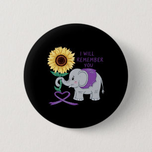 Chapa Redonda De 5 Cm Elefante que recordaré para ti Girasol Heimerh