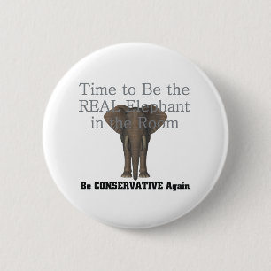 Chapa Redonda De 5 Cm Elefante real de la CAMISETA