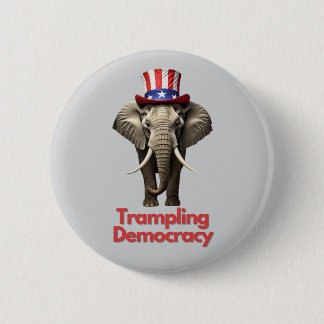 Chapa Redonda De 5 Cm Elefante republicano Fiesta trampar la democracia