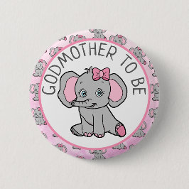 Chapa Redonda De 5 Cm Elefante rosa Gran Madrina para ser Baby Shower