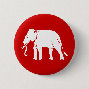 Chapa Redonda De 5 Cm Elefante siamés