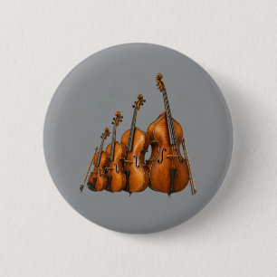 Chapa Redonda De 5 Cm Elegancia Orquestal: La Familia del Violín en el E