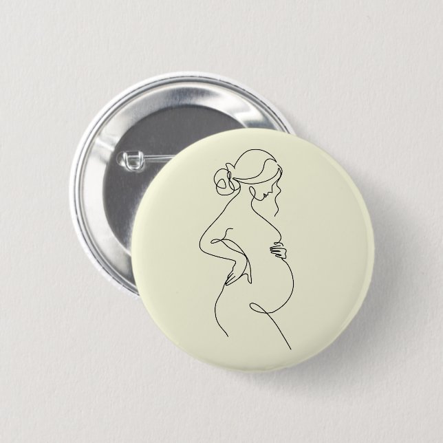 Chapa Redonda De 5 Cm Elegant Mom-to-Be Baby Shower Favor Pin (Anverso y reverso)