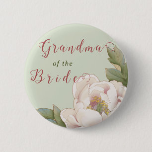 Chapa Redonda De 5 Cm Elegante abuela del sabio de novia y floral de Rub