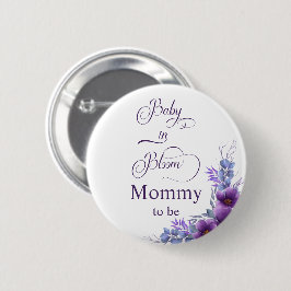 Chapa Redonda De 5 Cm Elegante acuarela morado Flor mami-por-venir