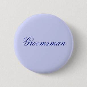 Chapa Redonda De 5 Cm Elegante Blue Groomsman