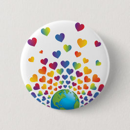 Chapa Redonda De 5 Cm Elegante diseño Minimalista y colorido del corazón