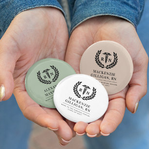 Chapa Redonda De 5 Cm Elegante graduación de la escuela de Enfermería RN