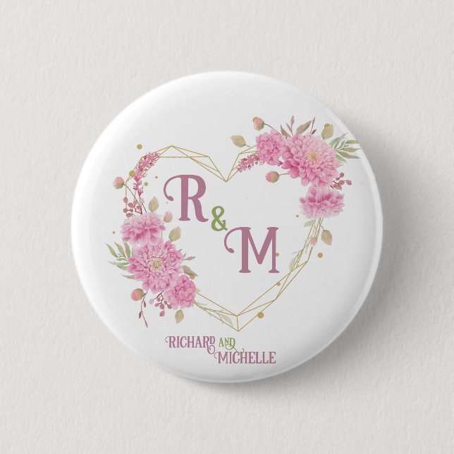 Chapa Redonda De 5 Cm Elegante Moda mínima Letra inicial nombre monogram (Anverso)