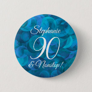 Chapa Redonda De 5 Cm Elegante Ocean Blue 90 y fiesta ininterrumpida de