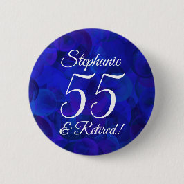 Chapa Redonda De 5 Cm Elegante Royal Blue 55 y Fiesta jubilado
