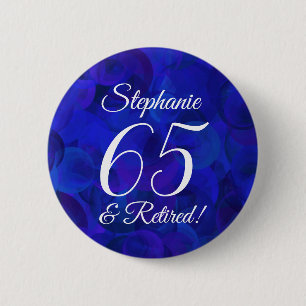 Chapa Redonda De 5 Cm Elegante Royal Blue 65 y Fiesta jubilado