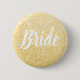 Chapa Redonda De 5 Cm Elegante y moderno purpurina  boda de novia