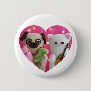 Chapa Redonda De 5 Cm Elegante y simple foto de corazón Minimalista