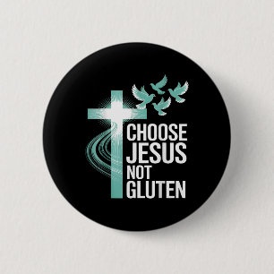 Chapa Redonda De 5 Cm Elegir Jesús No Gluten Cristiano