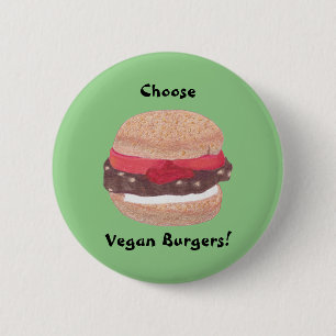 Chapa Redonda De 5 Cm Elegir una hamburguesa vegan en los botones