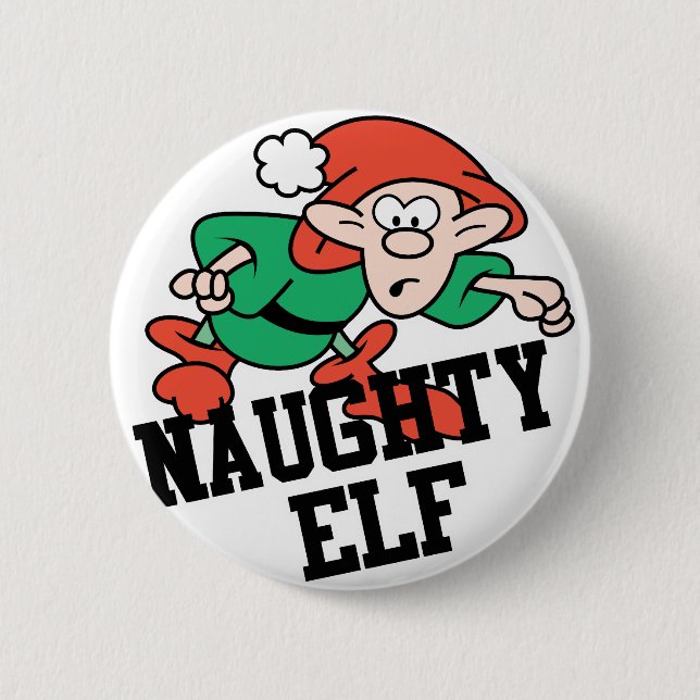 Chapa Redonda De 5 Cm Elf Navidades traviesos (Anverso)