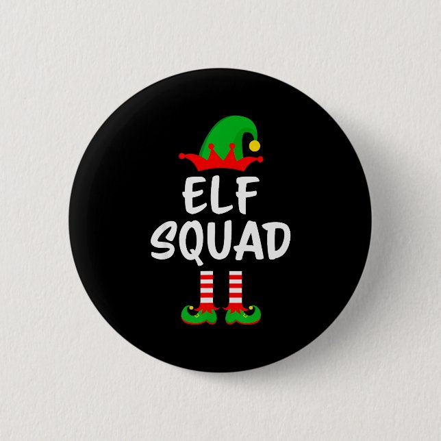 Chapa Redonda De 5 Cm Elf Squad Matching Family Christmas  (Anverso)