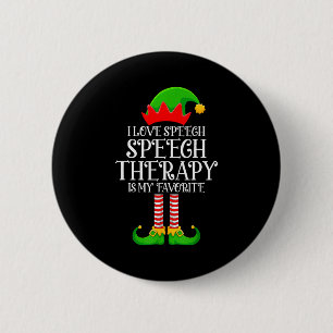 Chapa Redonda De 5 Cm Elfo de Terapia del Habla Navidad Divertido Terape