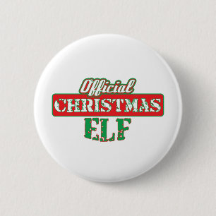 Chapa Redonda De 5 Cm Elfo oficial de Navidad ayudante de Santa divertid