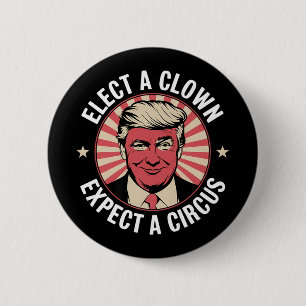 Chapa Redonda De 5 Cm Elige Un Payaso Esperando Que Un Circo Impete A Tr