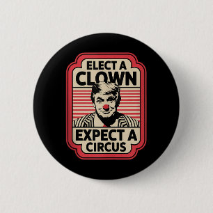 Chapa Redonda De 5 Cm Elige Un Payaso Esperando Que Un Circo Impete A Tr