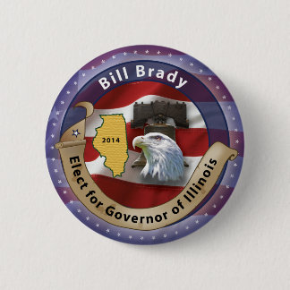 Chapa Redonda De 5 Cm Elija a Bill Brady para el gobernador de Illinois