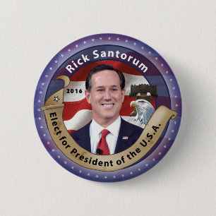 Chapa Redonda De 5 Cm Elija a Rick Santorum para el presidente - 2016