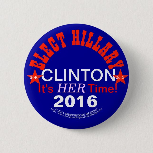 Chapa Redonda De 5 Cm Elija los botones 2016 de Hillary Clinton Pinback (Anverso)
