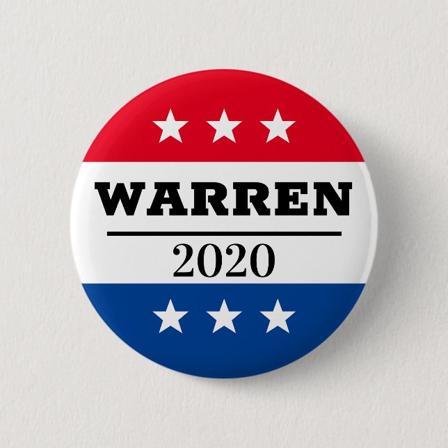 Chapa Redonda De 5 Cm Elisabeth Warren 2020 en el estadio electoral (Anverso)