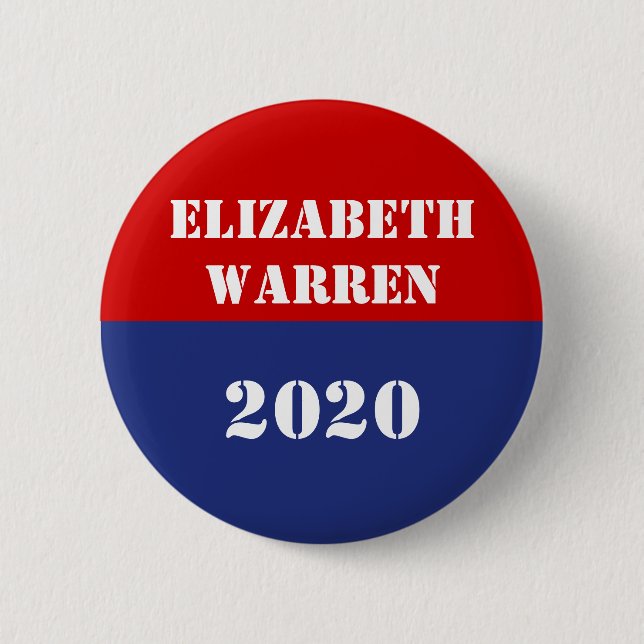 Chapa Redonda De 5 Cm Elizabeth Warren - 2020 (Anverso)