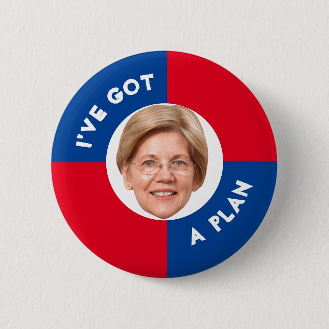 Chapa Redonda De 5 Cm Elizabeth Warren 2020 (Anverso)