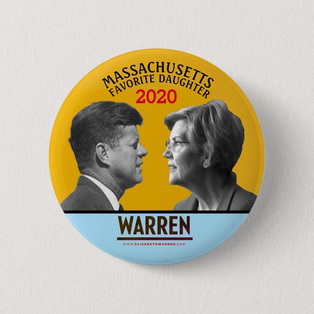 Chapa Redonda De 5 Cm Elizabeth Warren como presidenta (Anverso)