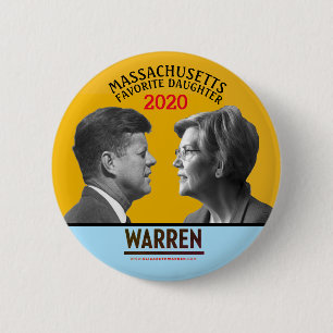Chapa Redonda De 5 Cm Elizabeth Warren como presidenta