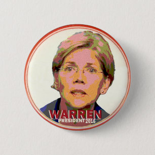 Chapa Redonda De 5 Cm Elizabeth Warren para el presidente en 2016