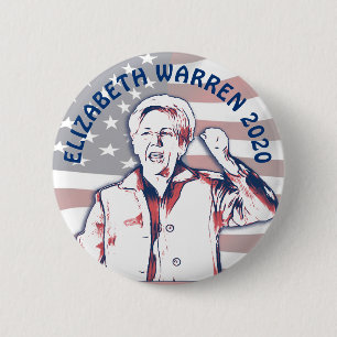 Chapa Redonda De 5 Cm Elizabeth Warren para las elecciones presidenciale