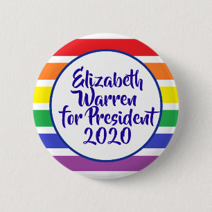 Chapa Redonda De 5 Cm Elizabeth Warren para presidente 2020