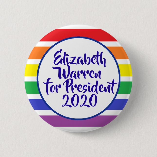 Chapa Redonda De 5 Cm Elizabeth Warren para presidente 2020 (Anverso)