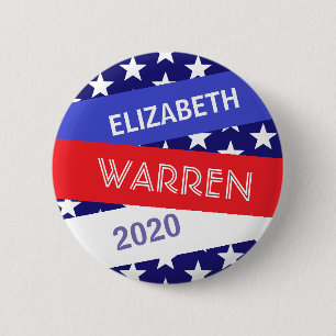 Chapa Redonda De 5 Cm Elizabeth Warren para presidente 2020