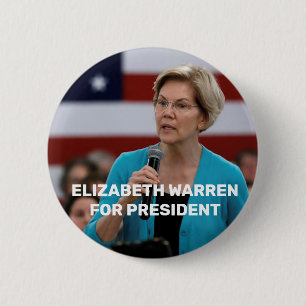 Chapa Redonda De 5 Cm Elizabeth Warren para presidente Button - Pin