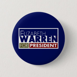 Chapa Redonda De 5 Cm Elizabeth Warren para presidente V1