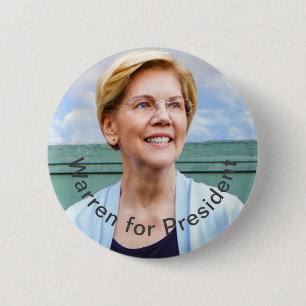 Chapa Redonda De 5 Cm Elizabeth Warren - Warren para el presidente