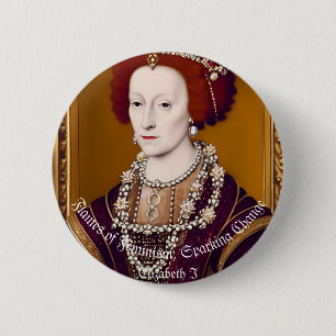 Chapa Redonda De 5 Cm Elizebeth I: Flamas del feminismo