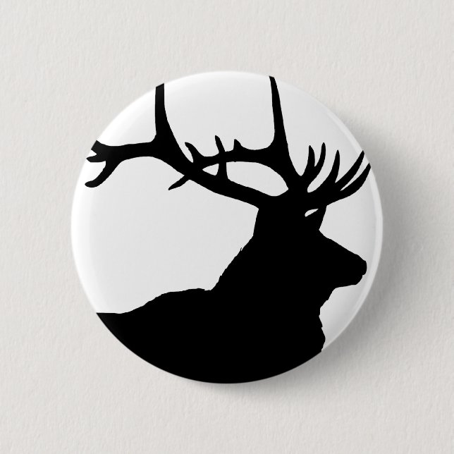 Chapa Redonda De 5 Cm Elk Silhouette (Anverso)