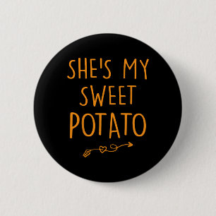 Chapa Redonda De 5 Cm Ella es mi batata dulce I Yam Set Couples Thanksgi
