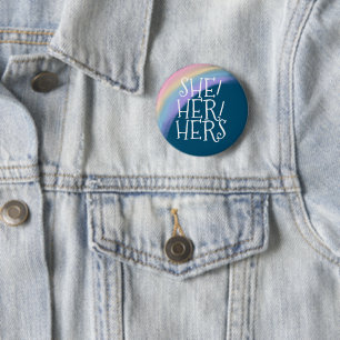 Chapa Redonda De 5 Cm Ella Su Pronoun