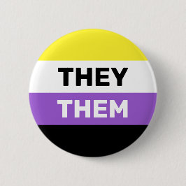 Chapa Redonda De 5 Cm ELLOS/ELLOS Colores de indicadores de género no bi