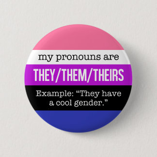 Chapa Redonda De 5 Cm Ellos/ellos pronombres - bandera de Genderfluid